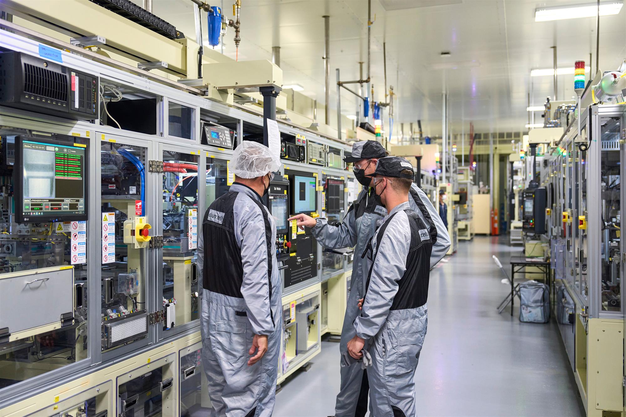 Ultium team members working on site to create battery cells