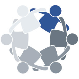 Icon of figures in a circle linked together